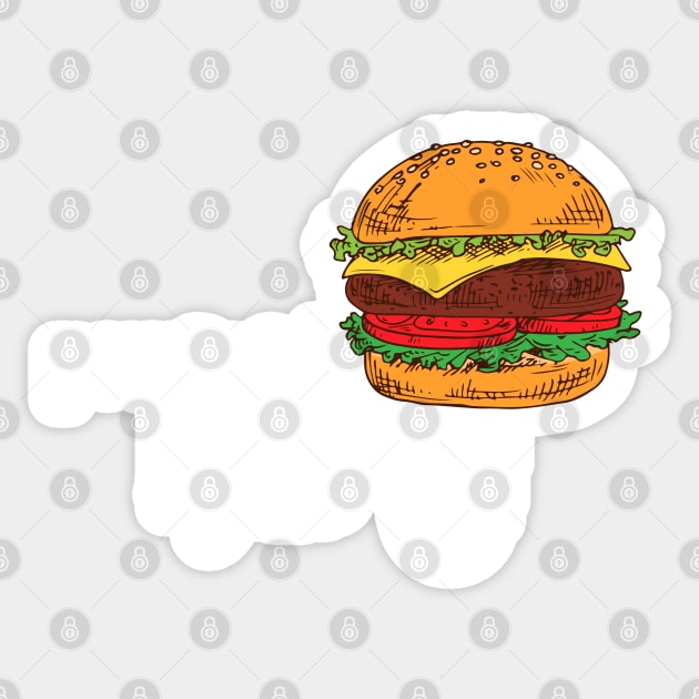 Powered by Hamburger Sticker by leBoosh-Designs